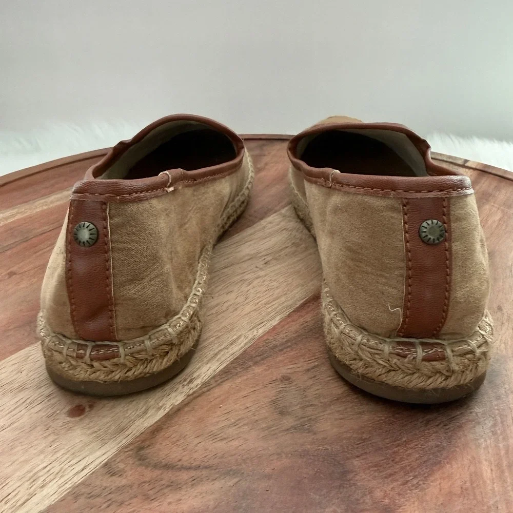 GH Bass Jenna Womens Tan Faux Suede Espadrille Loafers Slip On Shoes 5.5M